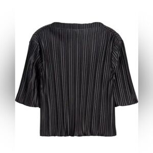 Reformation Black Spencer Plissé Top
